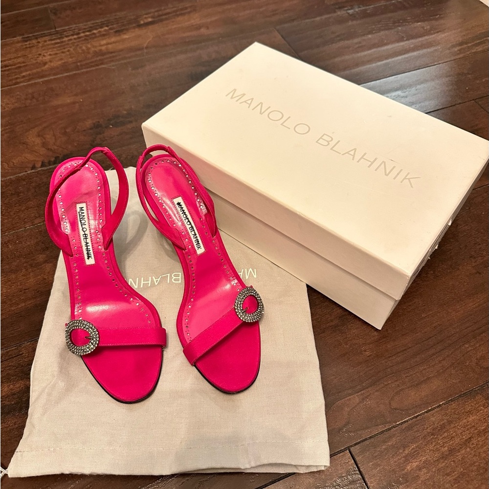Manolo Blanik Selunga fuschia pumps - Picture 2 of 6